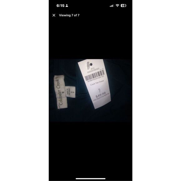 Coldwater creek womens dress tee blouson dress size S Forrest green pull string - Picture 5 of 7